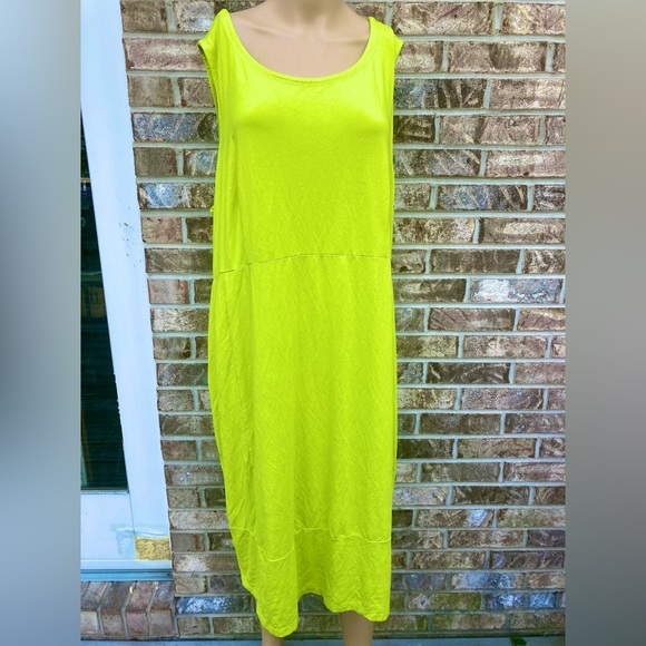3X Lime Green Casual Summer Midi Dress - Picture 3 of 10